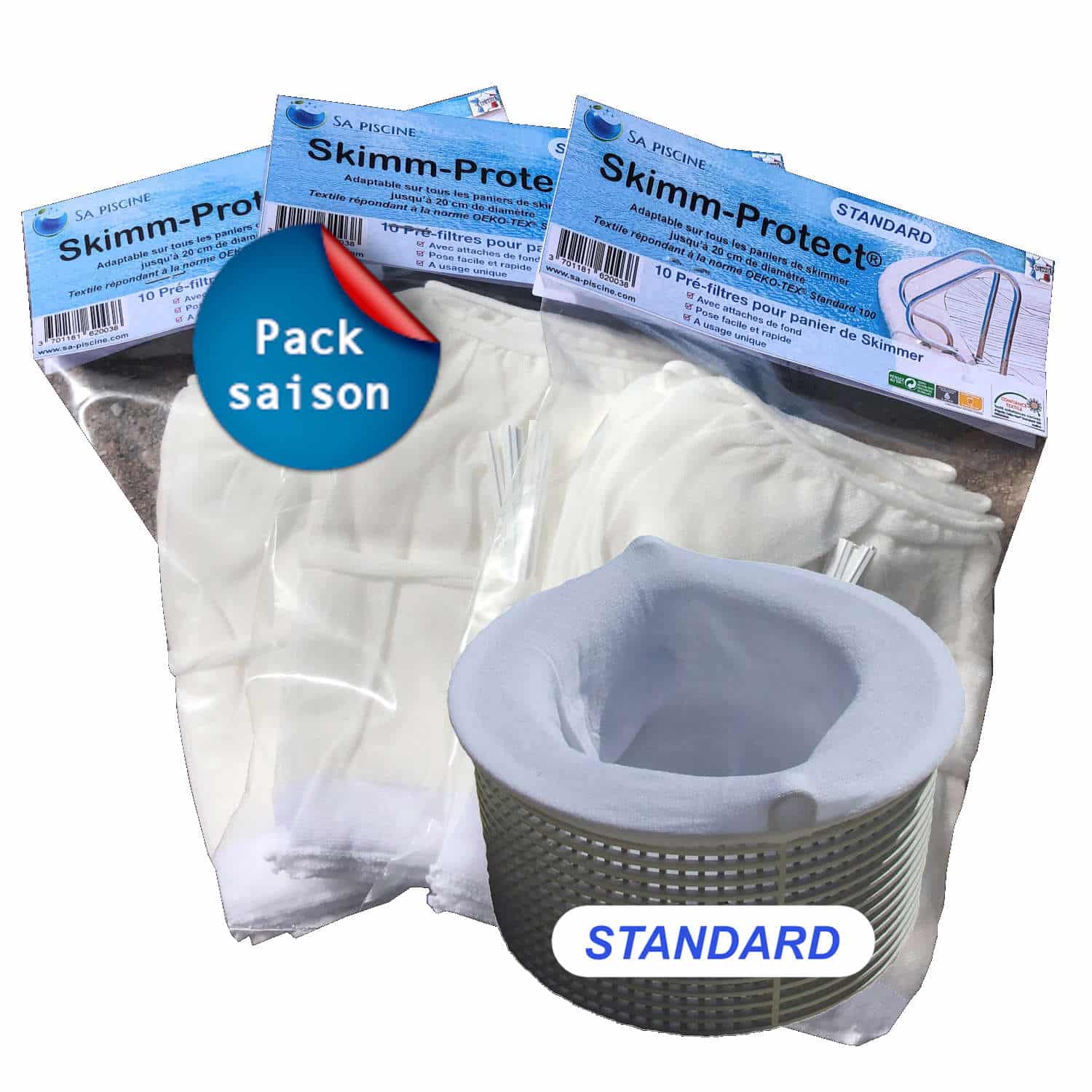 Pré-filtres de skimmer (chaussette skimmer) piscine - pack saison - Diffusea